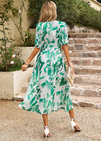 Estella™ | Flattering Floral Midi Dress