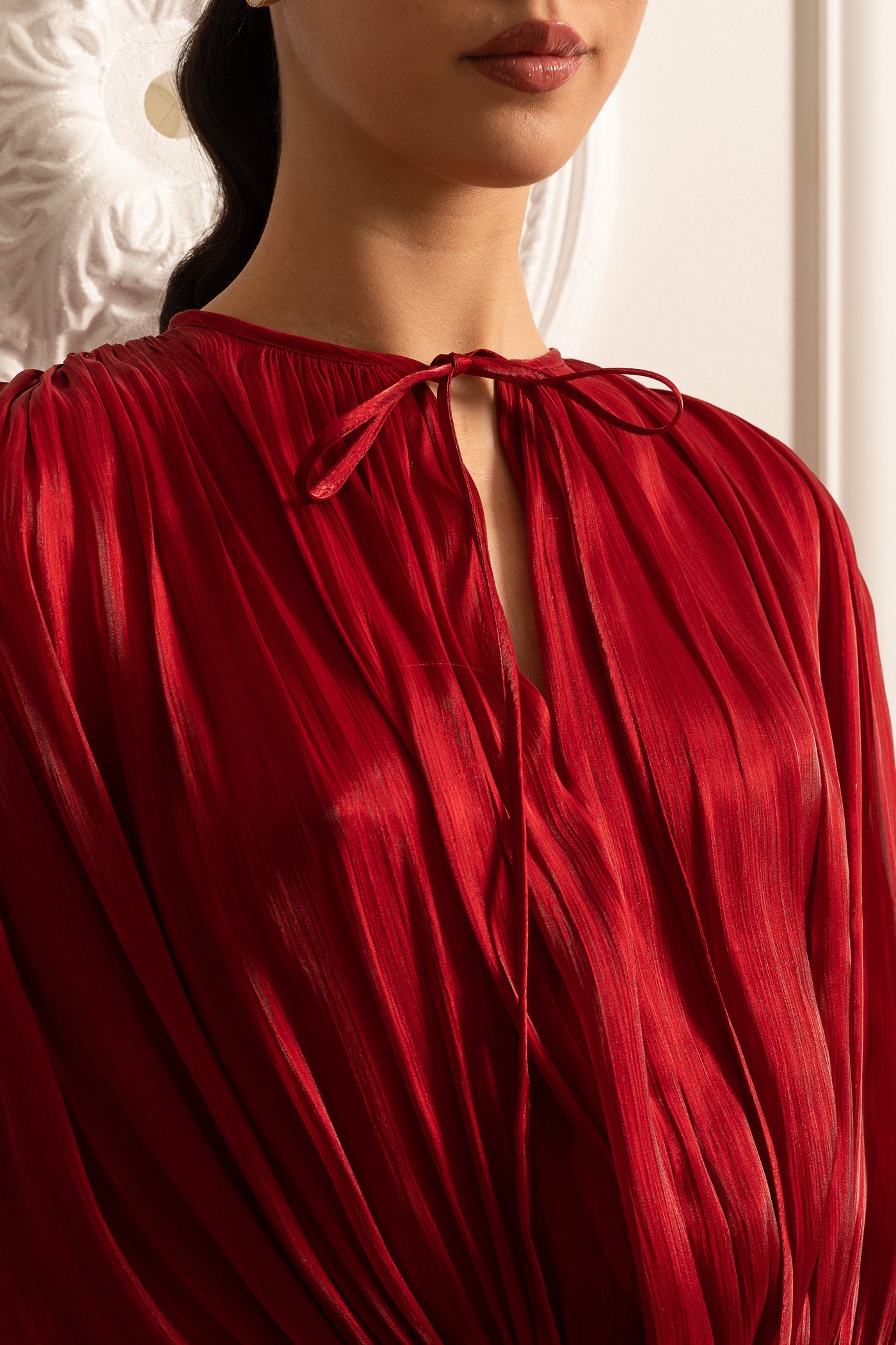 Ivoire™ | Draperad långärmad klänning