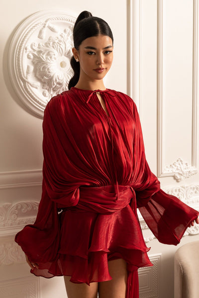 Ivoire™ | Draperad långärmad klänning