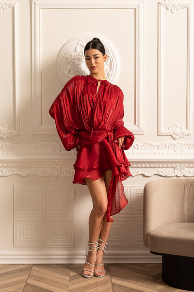 Ivoire™ | Draperad långärmad klänning