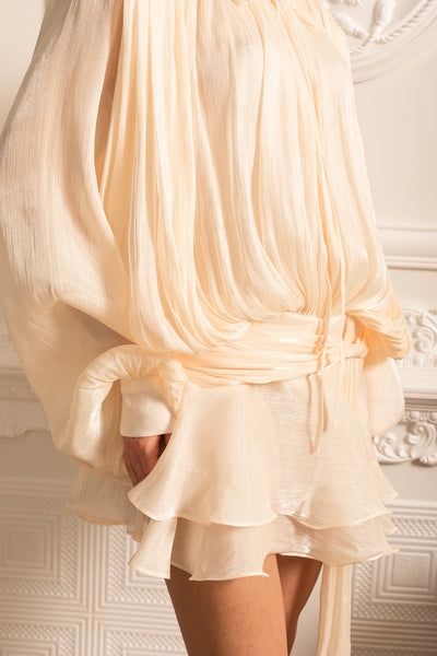 Ivoire™ | Draperad långärmad klänning
