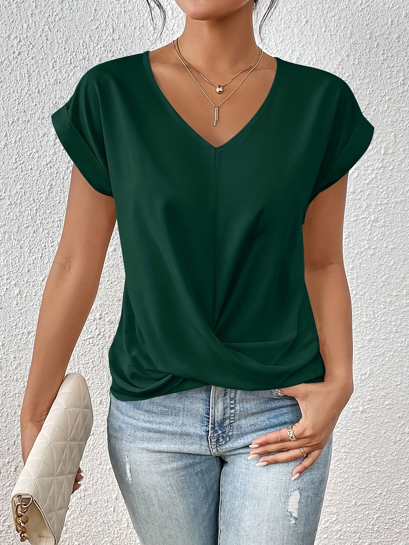 Michela™ | T-shirt med Hjärtformad Ringning