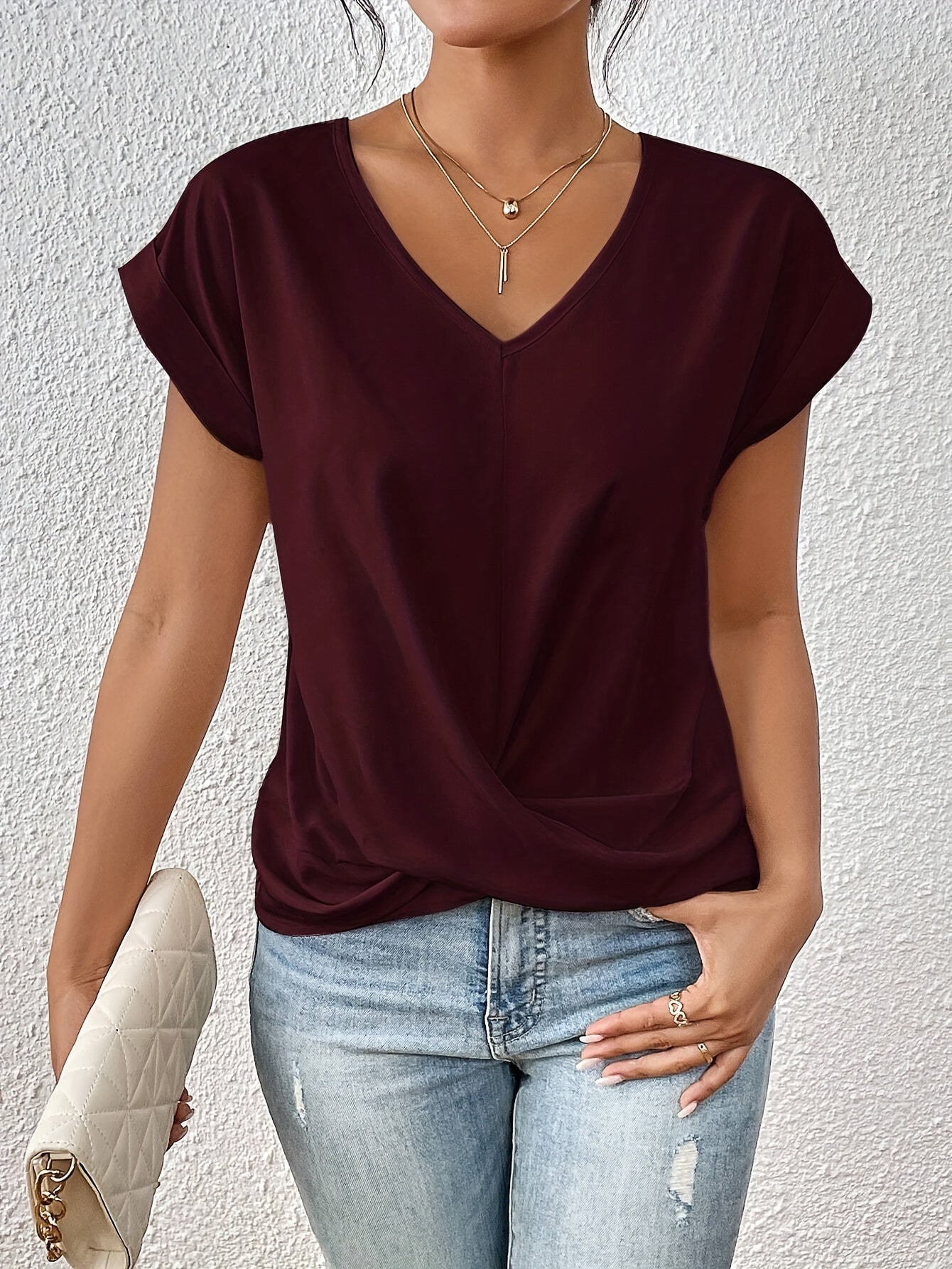 Michela™ | T-shirt med Hjärtformad Ringning