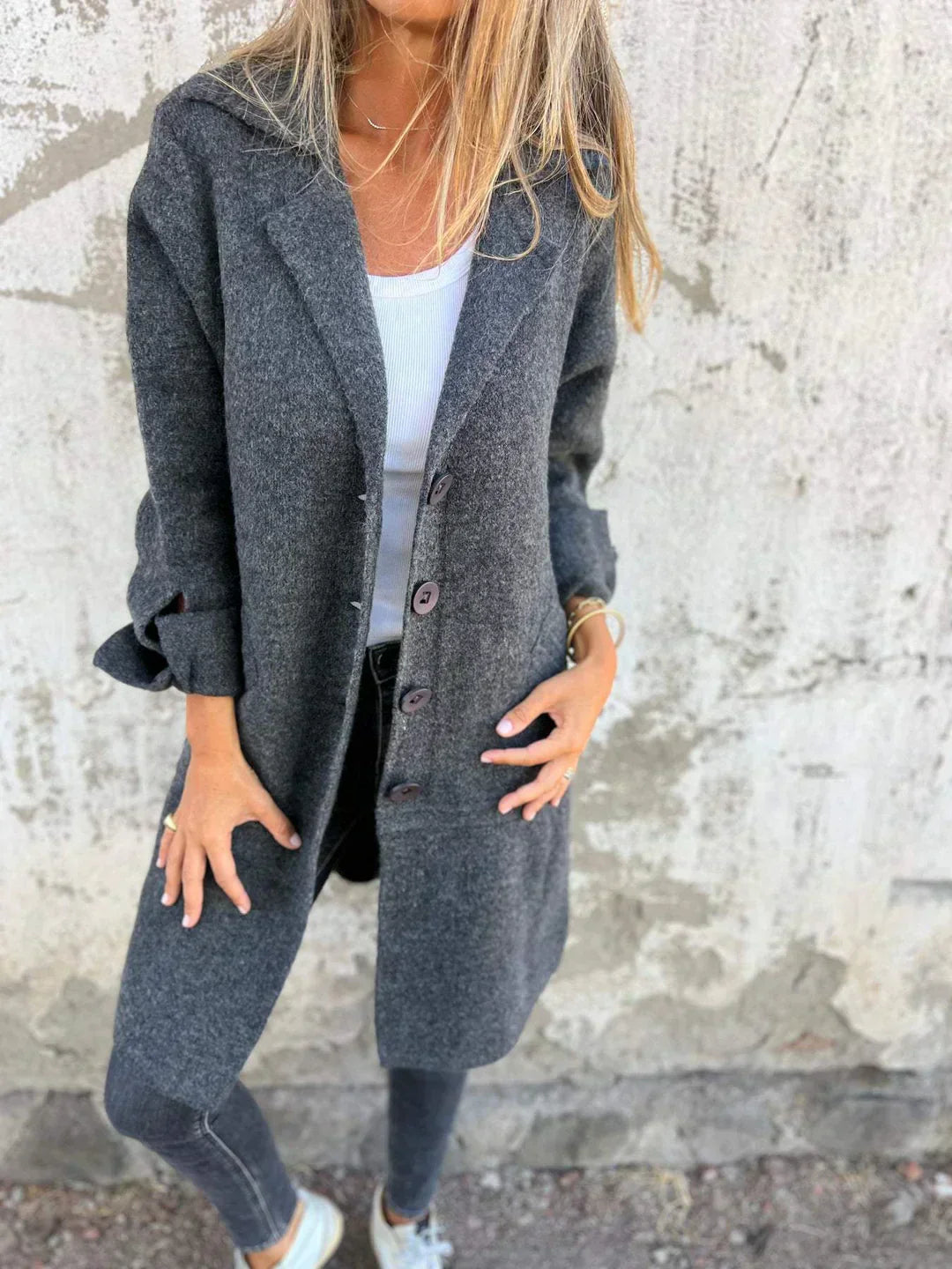 Sanna™ | Mid-length Cardigan Coat